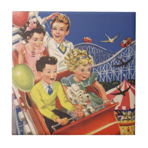 Vintag Children Balloons Dog Roller Untersetzer Ri