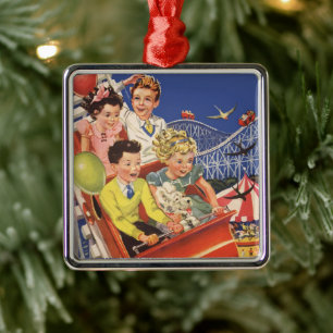 Vintag Children Balloons Dog Roller Untersetzer Ri Ornament Aus Metall