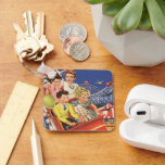 Vintag Children Balloons Dog Roller Untersetzer Ri Schlüsselanhänger<br><div class="desc">Vintages Bild von Kindern mit Jungs und Mädchen auf einem Roller-Untersetzer,  die Spaß im Vergnügungspark haben. Die Kinder lächeln mit Ballons und sogar der Haustierhund der Familie genießt die Fahrt!</div>