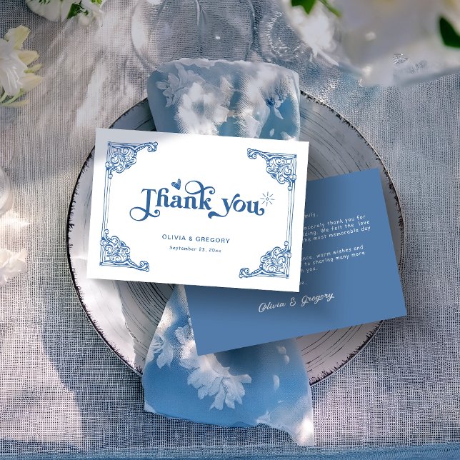 Vintag Chinoiserie Antique Rahmen Hochzeit Dankeskarte (Von Creator hochgeladen)