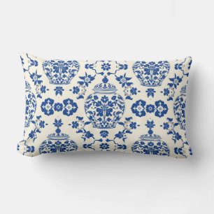 Vintag Chinoiserie Floral Ginger Jar Lendenkissen