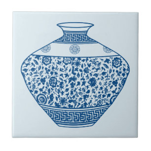 Vintag Chinoiserie Vase Ginger Jar Fliese