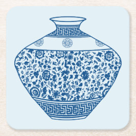 Vintag Chinoiserie Vase Ginger Jar Rechteckiger Pappuntersetzer