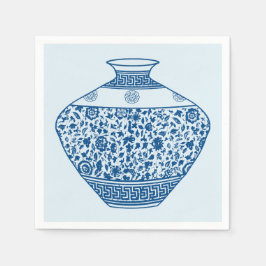 Vintag Chinoiserie Vase Ginger Jar Serviette