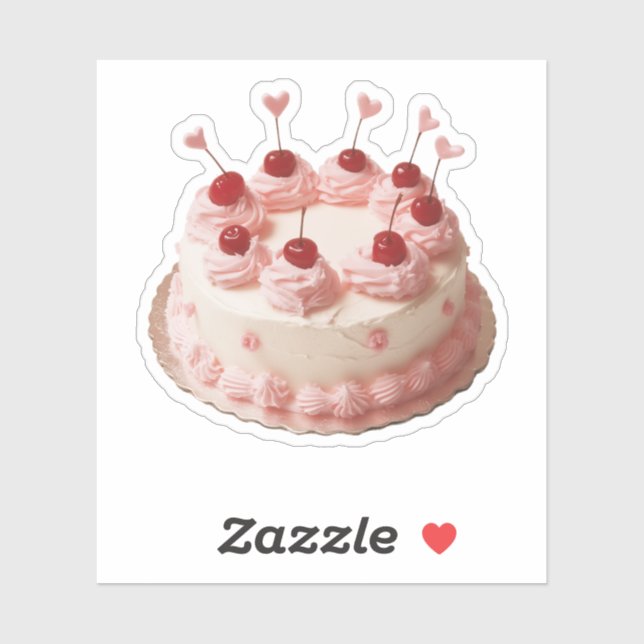 Vintag Christams Cherry Cake Aufkleber (Blatt)