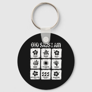 Vintag Christlicher Gott sagen, ich bin Blume Beac Schlüsselanhänger