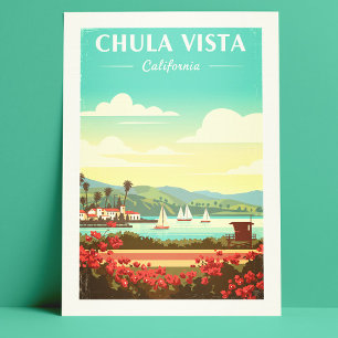 Vintag Chula Vista Kalifornien Postkarte