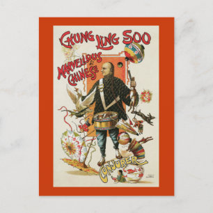Vintag Chung Ling Soo Magician Poster Postkarte