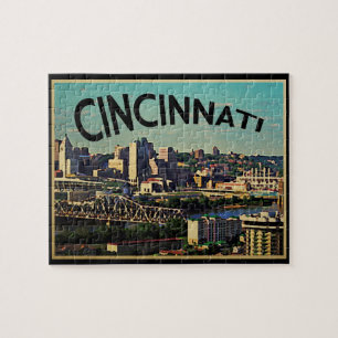 Vintag Cincinnati Skyline Puzzle