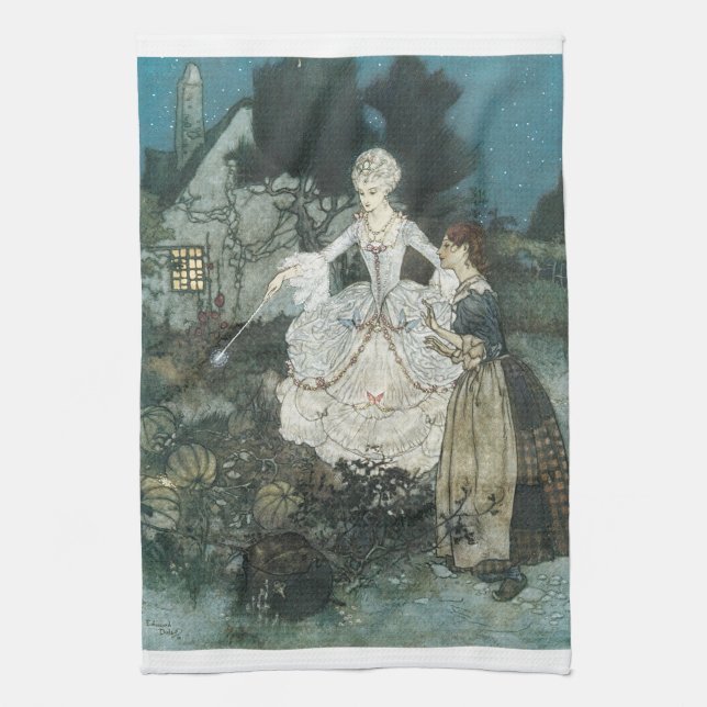 Vintag Cinderella Fairy Godmutter von Edmund Dulac Geschirrtuch (Vertikal)