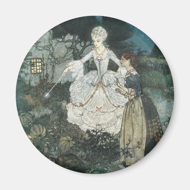 Vintag Cinderella Fairy Godmutter von Edmund Dulac Magnet (Vorne)