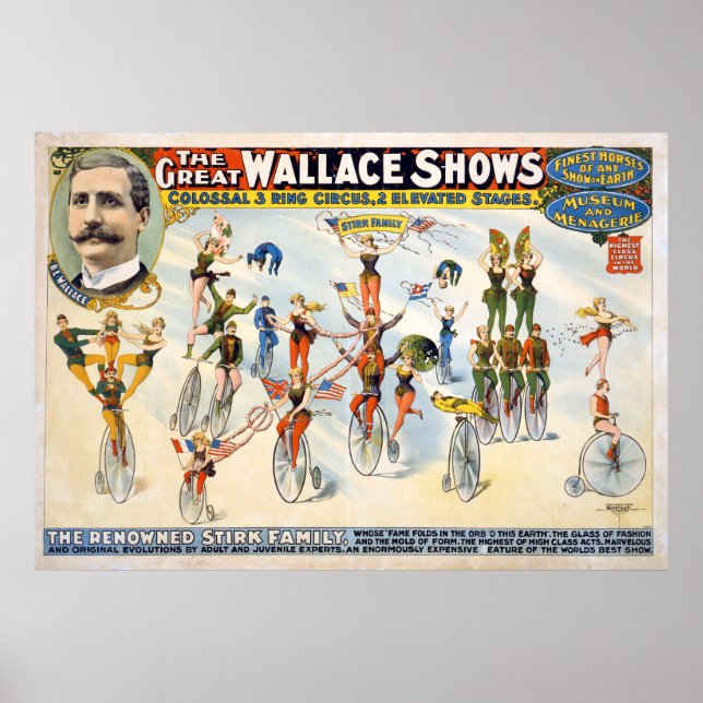 Vintag Circus Act Die großen Wallace-Shows Poster (Vorne)