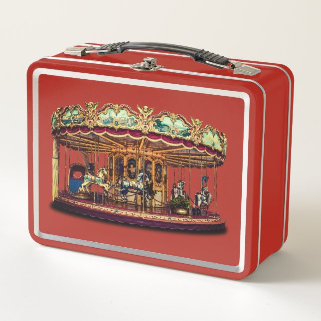 Vintag Circus Carousel  Metall Brotdose (Vorderseite)