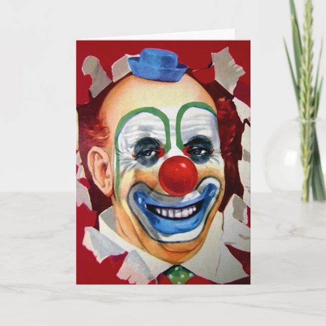 Vintag Circus Clown Geburtstagskarte Feiertagskarte (Vorderseite)