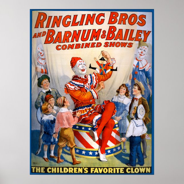Vintag Circus Clown Show Poster (Vorne)