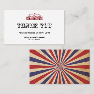 Vintag Circus Danke, Baby Dusche Begleitkarte