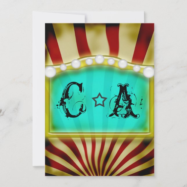 Vintag Circus Große Hochzeitseinladung Einladung (Vorderseite)