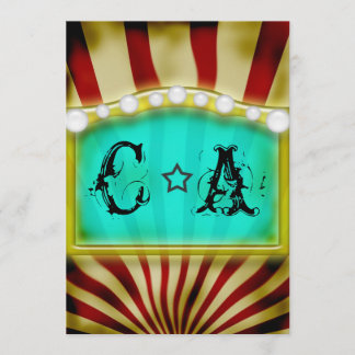 Vintag Circus Große Hochzeitseinladung Einladung