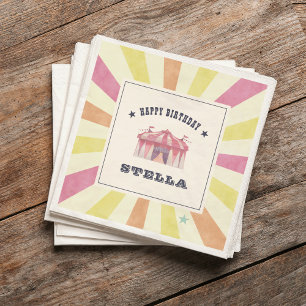 Vintag Circus Personalisiert Geburtstagsparty Serviette