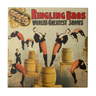 Vintag Circus Sideshow Poster Fliese