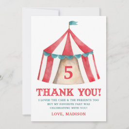 Vintag Circus Tent Geburtstag Vielen Dank Dankeskarte