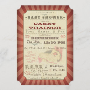Vintag Circus Ticket Baby Dusche Einladung