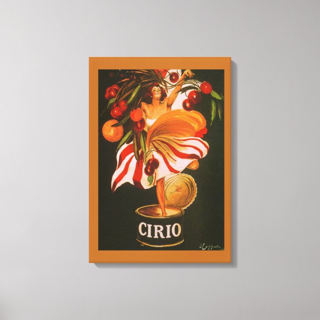 Vintag Cirio Cherries Italienisch Leinwanddruck (Vorderseite)