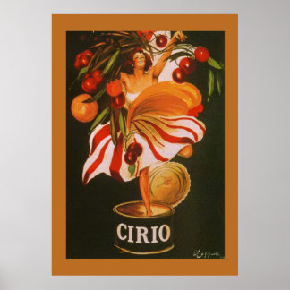 Vintag Cirio Cherries Italienisch Poster