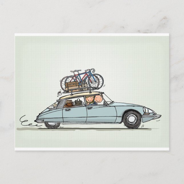 Vintag Citroën DS Postkarte (Vorderseite)