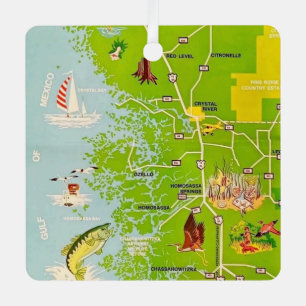 Vintag Citrus Landkreis Florida Ornament Aus Metall