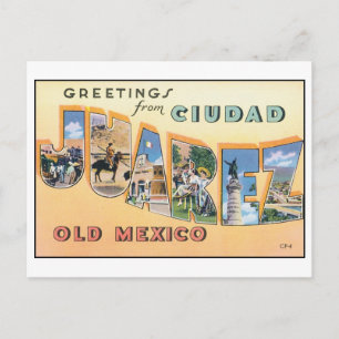Vintag Ciudad Juarez Old Mexico Postcard Postkarte