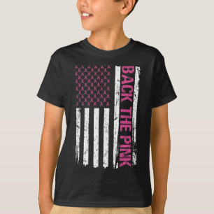 Vintag Ck The Pink American Flag Breast Cancer Aw T-Shirt