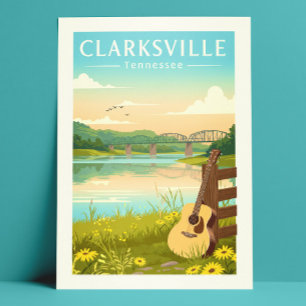 Vintag Clarksville Tennessee Postkarte