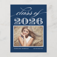 Vintag Class of 2025 Navy Blue Foto Abschluss