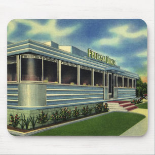 Vintag Classic 50er Retro Restaurant Pelican Diner Mousepad