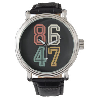 Vintag Classic 86 47 Anti Trump 2024 Impeach Armbanduhr