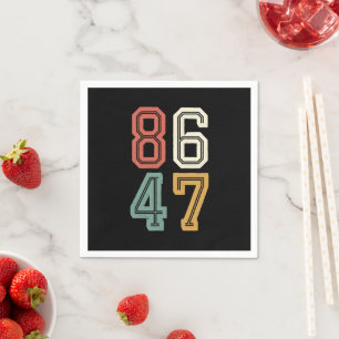 Vintag Classic 86 47 Anti Trump 2024 Impeach Serviette