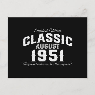 Vintag Classic Car 1951 70. Geburtstag Feiertagspostkarte