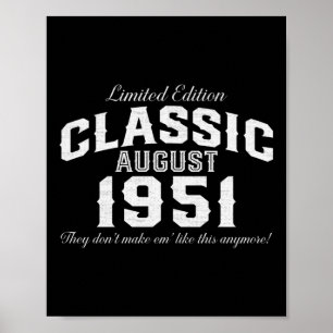 Vintag Classic Car 1951 70. Geburtstag Poster