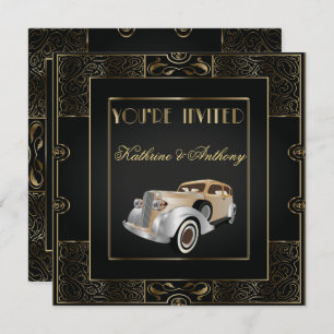 Vintag Classic Gatsby Style Hochzeitsempfang Einladung