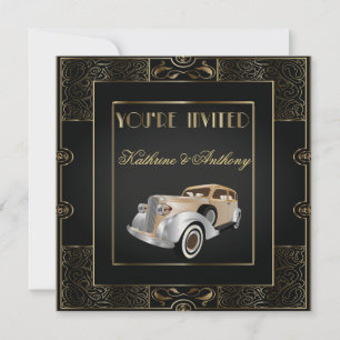 Vintag Classic Gatsby Style Hochzeitsempfang Einladung