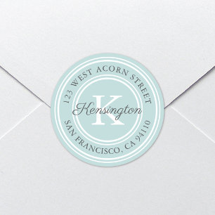 Vintag-Classic-Monogramm   Round-Address-Label Runder Aufkleber