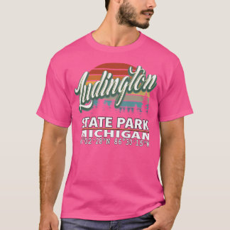 Vintag Classic Retro Color Ludington Staat Park W T-Shirt