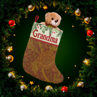 Vintag Classic William Morris Gold Personalisiert Kleiner Weihnachtsstrumpf