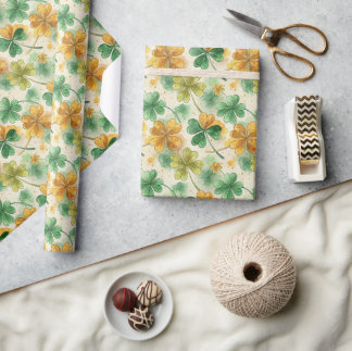 Vintag Clover Luck St. Patrick's Day Geschenkpapier