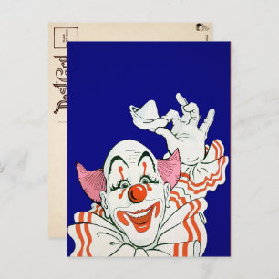 Vintag Clown Gruß Postkarte