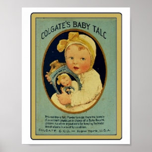 Vintag Colgate Baby Talc Ad Poster