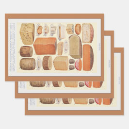 Vintag Collage of Household Cheeses, Beeton, 1923 Geschenkpapier Set