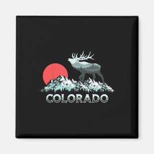 Vintag Colorado Elk Hunter Conservation Retro Gra Magnet