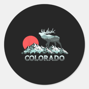 Vintag Colorado Elk Hunter Conservation Retro Gra Runder Aufkleber